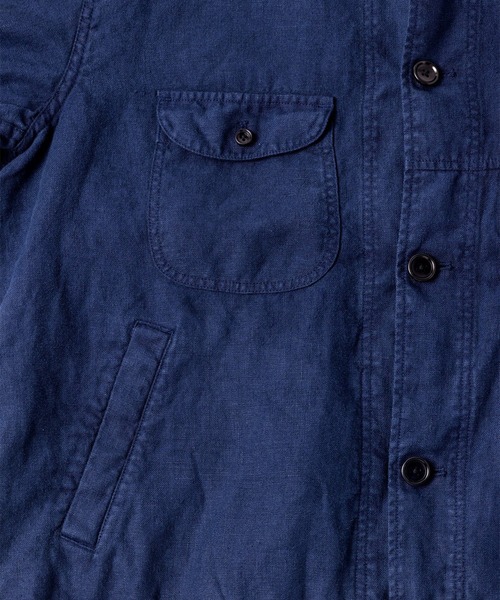 Anachronorm(アナクロノーム)の「【ANACHRONORM】SULFUR DYED LINEN UTILITY JACKET(カバーオール・メンズ・ワイン/ネイビー・3/2)」の8枚目の写真
