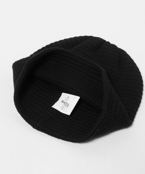 BEAUTY&YOUTH UNITED ARROWS(ビューティーアンドユースユナイテッドアローズ)の「シンプル コットン ニットキャップ(ニットキャップ/ビーニー・レディース・ブラック/オフホワイト・FREE)」の7枚目の写真