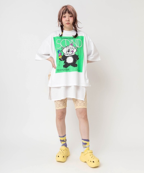 RNA（アールエヌエー）の「M2652 アイスキャラスリットT（Tシャツ/カットソー・レディース・パープル/ブラック/ホワイト・MEDIUM）」の14枚目の写真