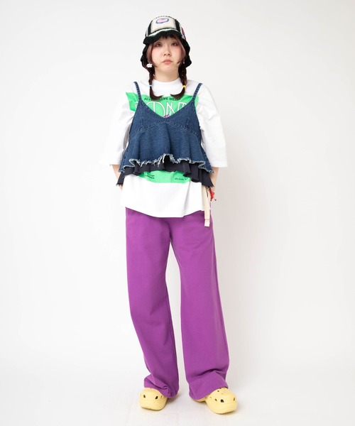 RNA（アールエヌエー）の「M2652 アイスキャラスリットT（Tシャツ/カットソー・レディース・パープル/ブラック/ホワイト・MEDIUM）」の16枚目の写真