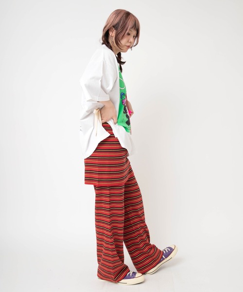 RNA（アールエヌエー）の「M2652 アイスキャラスリットT（Tシャツ/カットソー・レディース・パープル/ブラック/ホワイト・MEDIUM）」の17枚目の写真