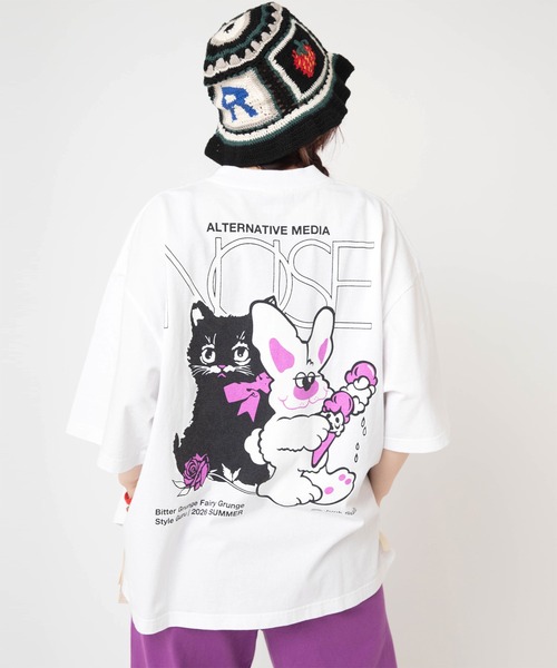 RNA（アールエヌエー）の「M2652 アイスキャラスリットT（Tシャツ/カットソー・レディース・パープル/ブラック/ホワイト・MEDIUM）」の7枚目の写真