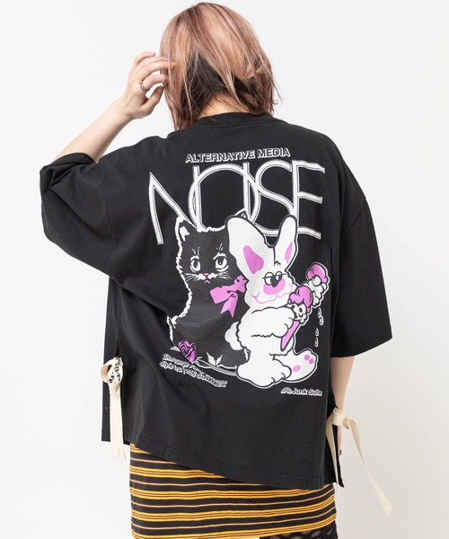 RNA（アールエヌエー）の「M2652 アイスキャラスリットT（Tシャツ/カットソー・レディース・パープル/ブラック/ホワイト・MEDIUM）」の9枚目の写真