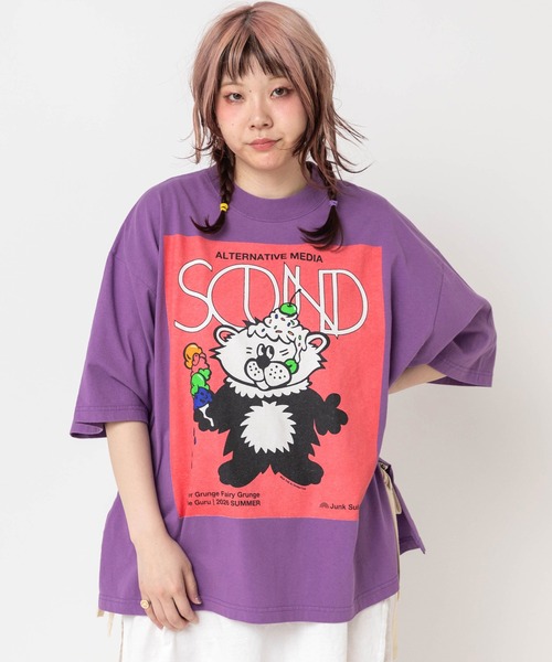 RNA（アールエヌエー）の「M2652 アイスキャラスリットT（Tシャツ/カットソー・レディース・パープル/ブラック/ホワイト・MEDIUM）」の10枚目の写真