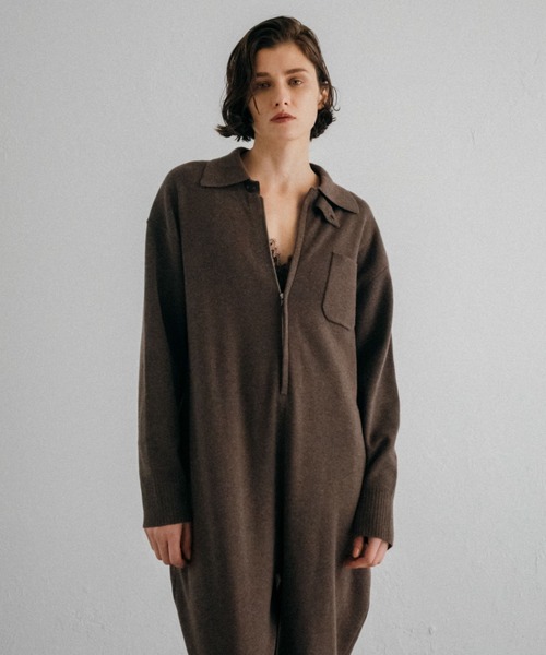 CREDONA（クレドナ）の「KNIT JUMP SUIT/ニットジャンプスーツ（つなぎ/オールインワン・レディース・ベージュ系その他/チャコールグレー・FREE）」の21枚目の写真