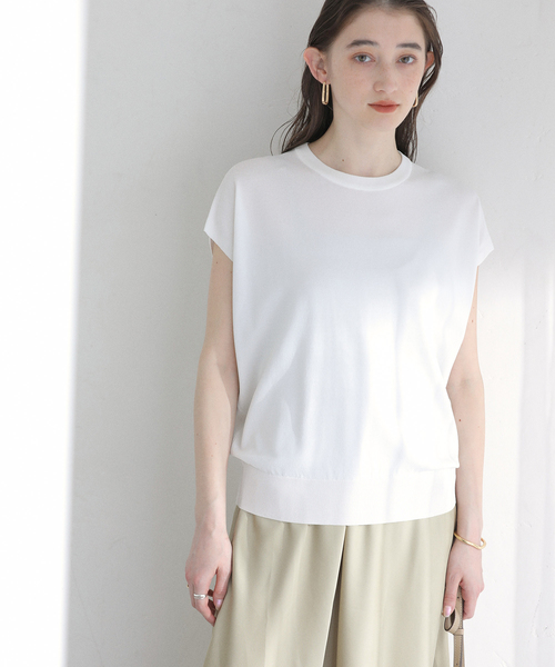 La TOTALITE（ラトータリテ）の「【洗える】接触冷感ウォッシャブルフレンチプルオーバー（ニット/セーター・レディース・ブラック/ベージュ/ホワイト/ブルー系その他・FREE）」の21枚目の写真