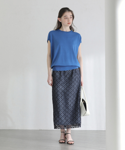 La TOTALITE(ラトータリテ)の「【洗える】接触冷感ウォッシャブルフレンチプルオーバー(ニット/セーター・レディース・ブラック/ベージュ/ホワイト/ブルー系その他・FREE)」の5枚目の写真