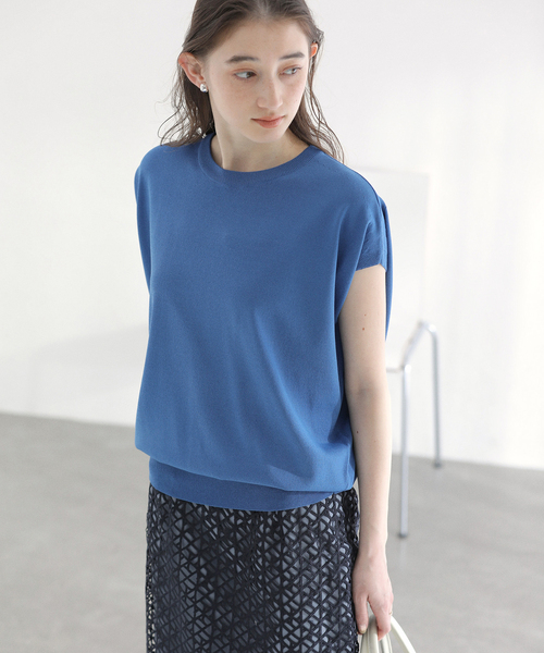 La TOTALITE(ラトータリテ)の「【洗える】接触冷感ウォッシャブルフレンチプルオーバー(ニット/セーター・レディース・ブラック/ベージュ/ホワイト/ブルー系その他・FREE)」の8枚目の写真