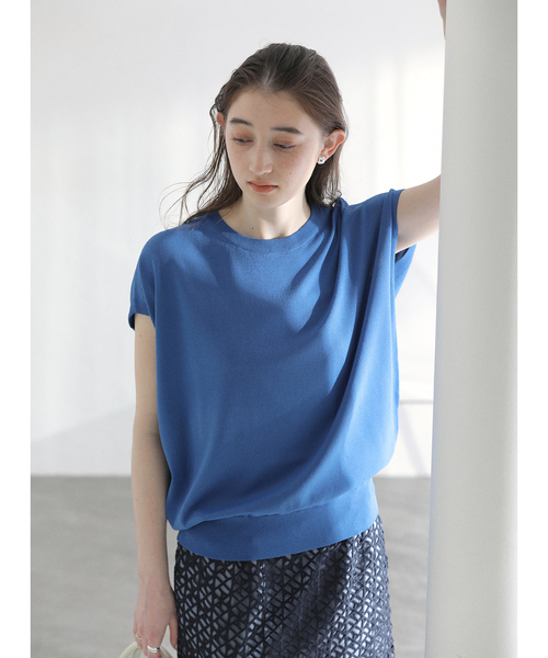 La TOTALITE(ラトータリテ)の「【洗える】接触冷感ウォッシャブルフレンチプルオーバー(ニット/セーター・レディース・ブラック/ベージュ/ホワイト/ブルー系その他・FREE)」の9枚目の写真