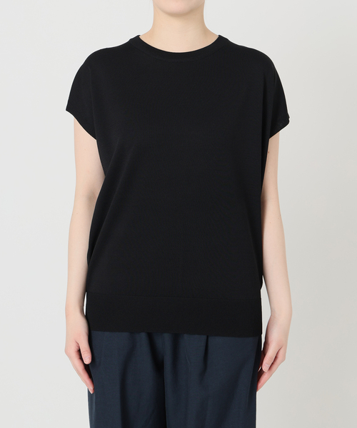 La TOTALITE（ラトータリテ）の「【洗える】接触冷感ウォッシャブルフレンチプルオーバー（ニット/セーター・レディース・ブラック/ベージュ/ホワイト/ブルー系その他・FREE）」の5枚目の写真