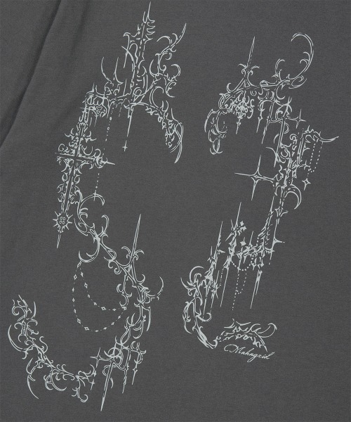 MAHAGRID(マハグリッド)の「『mahagrid/マハグリッド』HEART TATTOO TEE/ハート タトゥー Tシャツ(Tシャツ/カットソー・レディース・ホワイト/チャコールグレー・S)」の3枚目の写真
