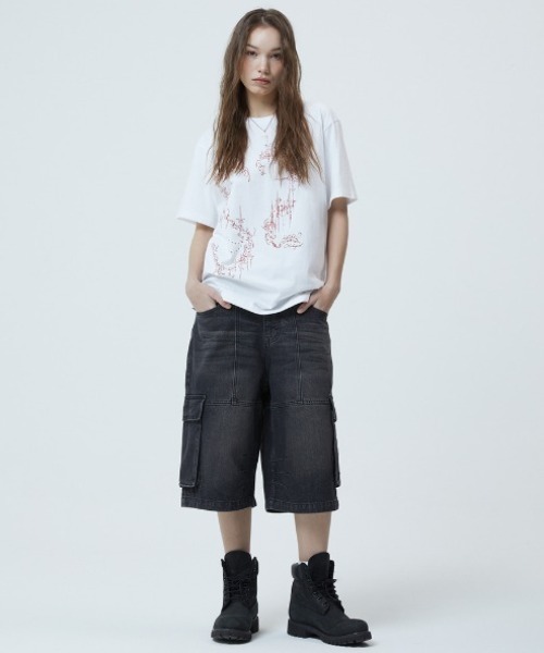 MAHAGRID(マハグリッド)の「『mahagrid/マハグリッド』HEART TATTOO TEE/ハート タトゥー Tシャツ(Tシャツ/カットソー・レディース・ホワイト/チャコールグレー・S)」の14枚目の写真