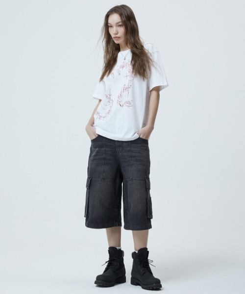 MAHAGRID(マハグリッド)の「『mahagrid/マハグリッド』HEART TATTOO TEE/ハート タトゥー Tシャツ(Tシャツ/カットソー・レディース・ホワイト/チャコールグレー・S)」の13枚目の写真