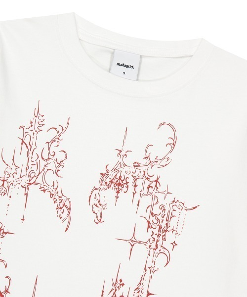 MAHAGRID(マハグリッド)の「『mahagrid/マハグリッド』HEART TATTOO TEE/ハート タトゥー Tシャツ(Tシャツ/カットソー・レディース・ホワイト/チャコールグレー・S)」の8枚目の写真
