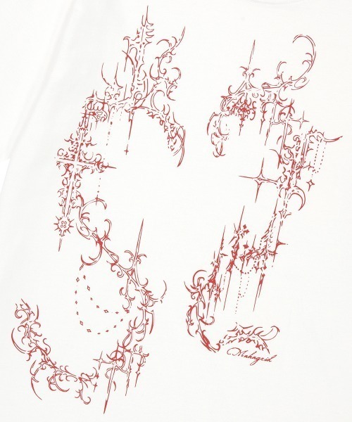 MAHAGRID(マハグリッド)の「『mahagrid/マハグリッド』HEART TATTOO TEE/ハート タトゥー Tシャツ(Tシャツ/カットソー・レディース・ホワイト/チャコールグレー・S)」の7枚目の写真
