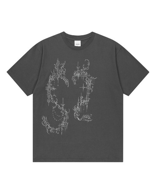 MAHAGRID(マハグリッド)の「『mahagrid/マハグリッド』HEART TATTOO TEE/ハート タトゥー Tシャツ(Tシャツ/カットソー・レディース・ホワイト/チャコールグレー・S)」の6枚目の写真