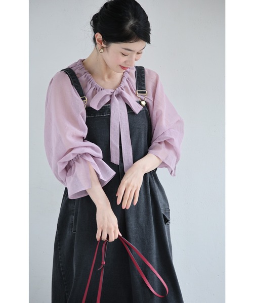 cawaii(カワイイ)の「重ねるだけ 二の腕カバー! シアーポワン袖ブラウス(シャツ/ブラウス・レディース・ライラック/ブラウン系その他/アイボリー・FREE)」の13枚目の写真