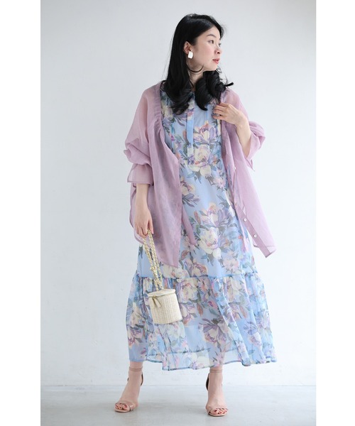 cawaii(カワイイ)の「重ねるだけ 二の腕カバー! シアーポワン袖ブラウス(シャツ/ブラウス・レディース・ライラック/ブラウン系その他/アイボリー・FREE)」の15枚目の写真