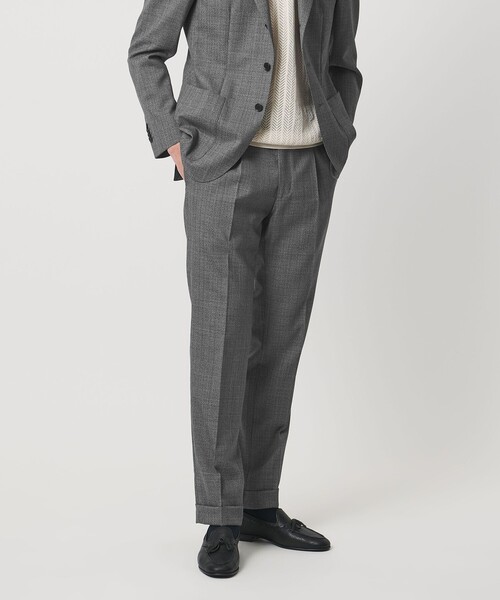 UNITED ARROWS(ユナイテッドアローズ)の「ハウンドトゥース 1プリーツ スラックス R-MODEL(スラックス・メンズ・ダークグレー・48/46/50/44)」の1枚目の写真