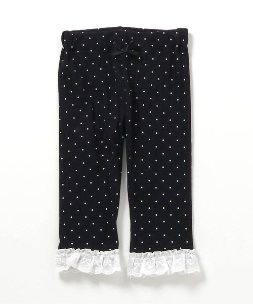 apres les cours（アプレレクール）の「裾フリルひんやりレギンス（レギンス/スパッツ・キッズ・ドット/ピンク/アイボリー・80/90/100/110/120/130）」の3枚目の写真