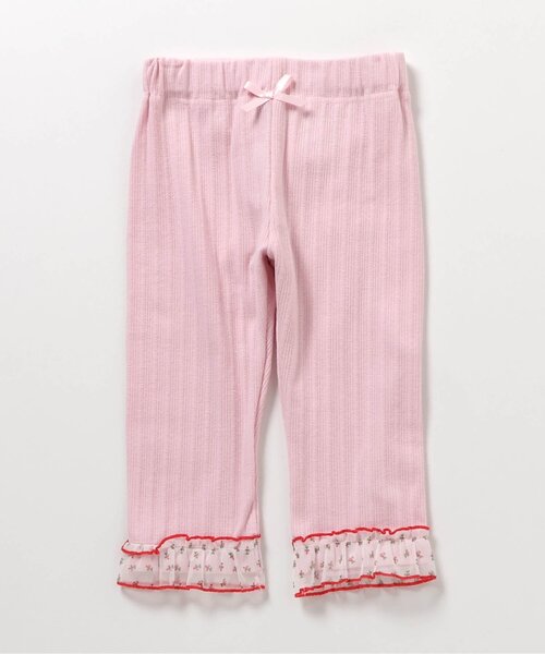 apres les cours（アプレレクール）の「裾フリルひんやりレギンス（レギンス/スパッツ・キッズ・ドット/ピンク/アイボリー・80/90/100/110/120/130）」の2枚目の写真