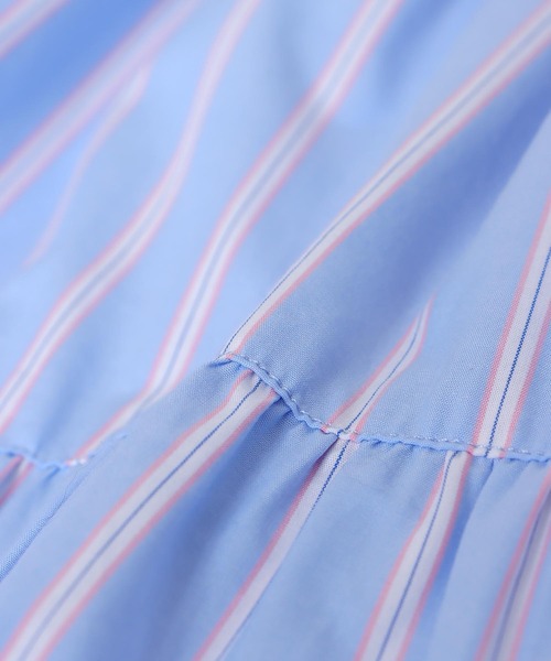 Jines（ジネス）の「ストライプティアードワンピース（ワンピース・レディース・ブルー/ピンク・38）」の21枚目の写真