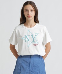 《直営店限定》FADE WASH T‐SHIRT WITH STAR EMBROIDERY