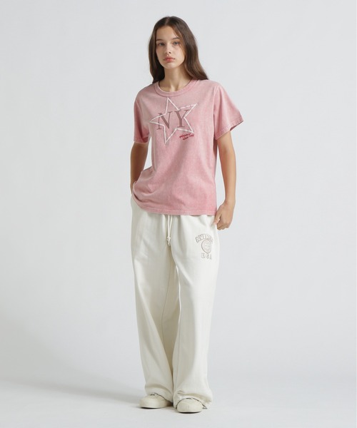AVIREX（アヴィレックス）の「《直営店限定》FADE WASH T‐SHIRT WITH STAR EMBROIDERY（Tシャツ/カットソー・レディース・オフホワイト/ピンク/チャコールグレー・F）」の6枚目の写真