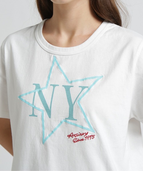 AVIREX（アヴィレックス）の「《直営店限定》FADE WASH T‐SHIRT WITH STAR EMBROIDERY（Tシャツ/カットソー・レディース・オフホワイト/ピンク/チャコールグレー・F）」の12枚目の写真
