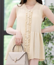 Neige（ネージュ）の「接触冷感シアーフリルペプラムジレ（ベスト）」