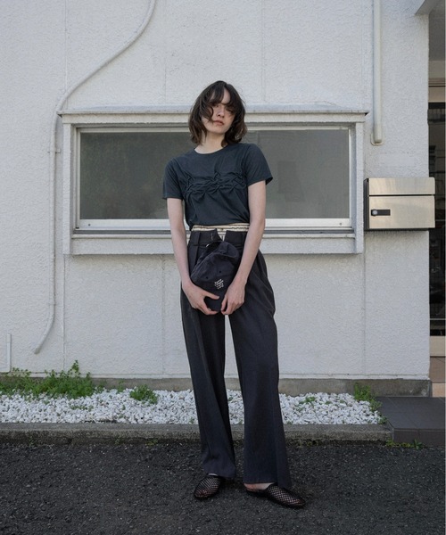 lawgy(ラウジー)の「crinkle design point rafu logo t / クリンクルデザインポイントラフロゴt(Tシャツ/カットソー・レディース・ホワイト/グレー/ネイビー・FREE)」の21枚目の写真