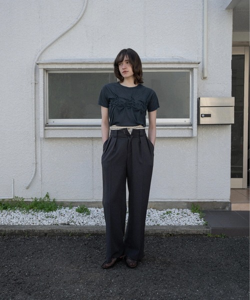 lawgy(ラウジー)の「crinkle design point rafu logo t / クリンクルデザインポイントラフロゴt(Tシャツ/カットソー・レディース・ホワイト/グレー/ネイビー・FREE)」の22枚目の写真