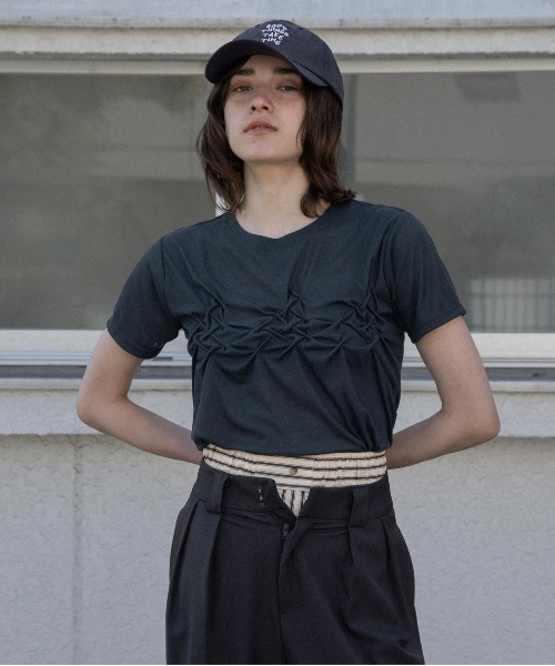 lawgy(ラウジー)の「crinkle design point rafu logo t / クリンクルデザインポイントラフロゴt(Tシャツ/カットソー・レディース・ホワイト/グレー/ネイビー・FREE)」の18枚目の写真