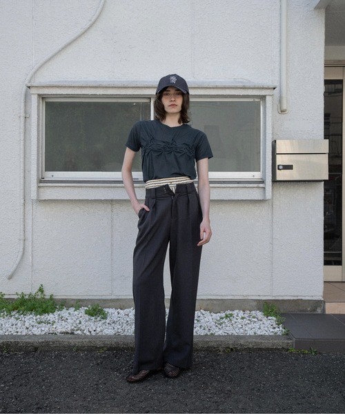 lawgy(ラウジー)の「crinkle design point rafu logo t / クリンクルデザインポイントラフロゴt(Tシャツ/カットソー・レディース・ホワイト/グレー/ネイビー・FREE)」の19枚目の写真