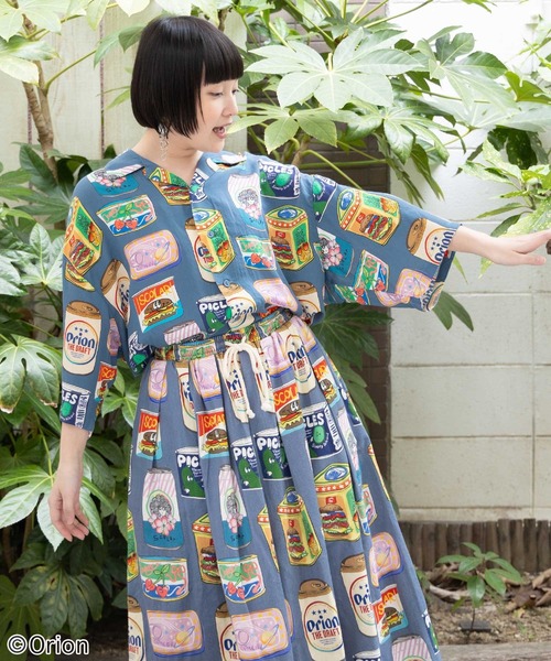 ScoLar（スカラー）の「161682：orion×ScoLar トロピカルポップ缶総柄シャツ（シャツ/ブラウス・レディース・ブルー/オフホワイト・L/M）」の8枚目の写真