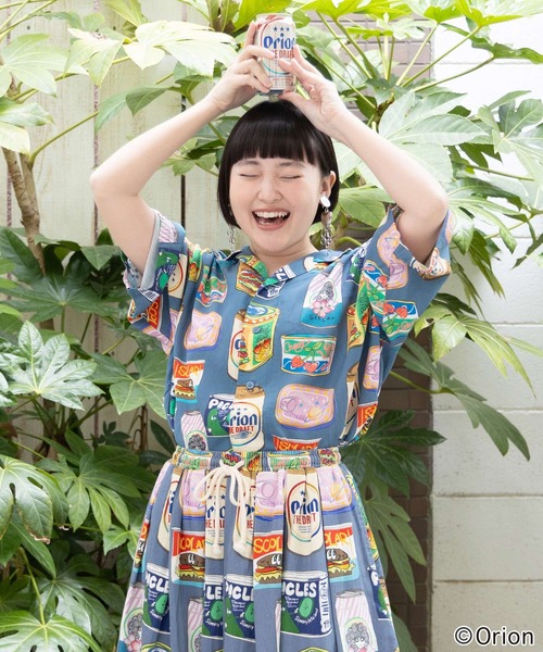 ScoLar（スカラー）の「161682：orion×ScoLar トロピカルポップ缶総柄シャツ（シャツ/ブラウス・レディース・ブルー/オフホワイト・L/M）」の20枚目の写真