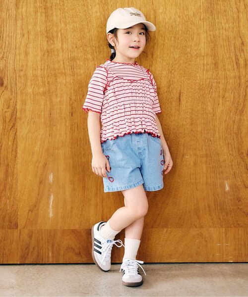 apres les cours(アプレレクール)の「マルチボーダーTシャツ&ビスチェ2Pセット(アンサンブル・キッズ・ブラウン/グリーン/ピンク・90/100/110/120/130/140)」の15枚目の写真