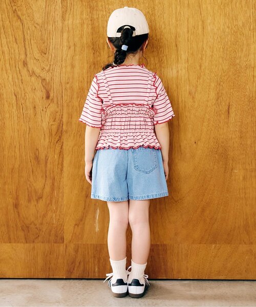 apres les cours(アプレレクール)の「マルチボーダーTシャツ&ビスチェ2Pセット(アンサンブル・キッズ・ブラウン/グリーン/ピンク・90/100/110/120/130/140)」の14枚目の写真