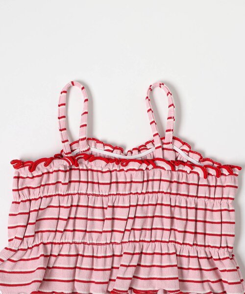 apres les cours(アプレレクール)の「マルチボーダーTシャツ&ビスチェ2Pセット(アンサンブル・キッズ・ブラウン/グリーン/ピンク・90/100/110/120/130/140)」の7枚目の写真