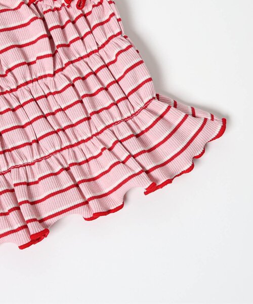 apres les cours(アプレレクール)の「マルチボーダーTシャツ&ビスチェ2Pセット(アンサンブル・キッズ・ブラウン/グリーン/ピンク・90/100/110/120/130/140)」の6枚目の写真