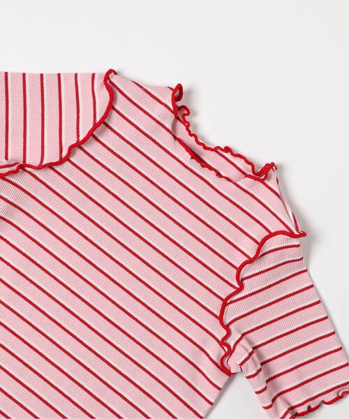 apres les cours(アプレレクール)の「マルチボーダーTシャツ&ビスチェ2Pセット(アンサンブル・キッズ・ブラウン/グリーン/ピンク・90/100/110/120/130/140)」の5枚目の写真