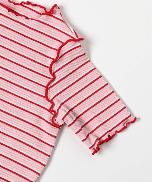 apres les cours(アプレレクール)の「マルチボーダーTシャツ&ビスチェ2Pセット(アンサンブル・キッズ・ブラウン/グリーン/ピンク・90/100/110/120/130/140)」の4枚目の写真