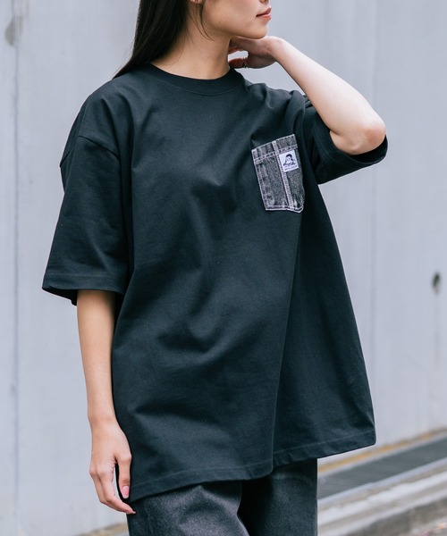 BEN DAVIS(ベンデイビス)の「【BEN DAVIS/ベンデイビス】【デニムポケットが主役】デニムポケット Tシャツ 古着加工 綿100% ワンポイント(Tシャツ/カットソー・メンズ・ブラック/ホワイト・LARGE/MEDIUM/SMALL/X-LARGE)」の5枚目の写真