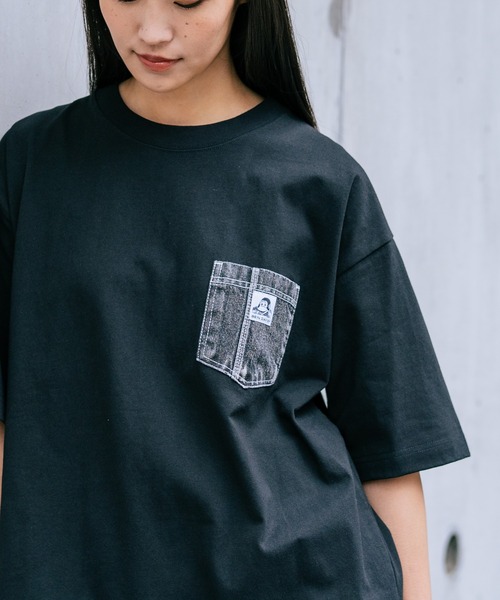 BEN DAVIS(ベンデイビス)の「【BEN DAVIS/ベンデイビス】【デニムポケットが主役】デニムポケット Tシャツ 古着加工 綿100% ワンポイント(Tシャツ/カットソー・メンズ・ブラック/ホワイト・LARGE/MEDIUM/SMALL/X-LARGE)」の10枚目の写真