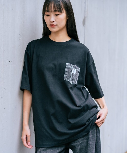 BEN DAVIS(ベンデイビス)の「【BEN DAVIS/ベンデイビス】【デニムポケットが主役】デニムポケット Tシャツ 古着加工 綿100% ワンポイント(Tシャツ/カットソー・メンズ・ブラック/ホワイト・LARGE/MEDIUM/SMALL/X-LARGE)」の12枚目の写真