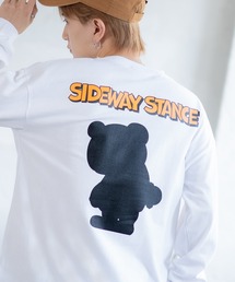 【SIDEWAYSTANCE】シルエットダウナーベア長袖Tシャツ 70436