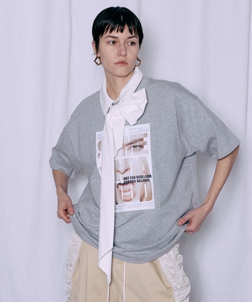 MAISON SPECIAL(メゾンスペシャル)の「SOME KINDA MOOD T-Shirt/SOME KINDA MOOD TEE(Tシャツ/カットソー・レディース・ライトグレー/ブルー/チャコールグレー・FREE)」の10枚目の写真