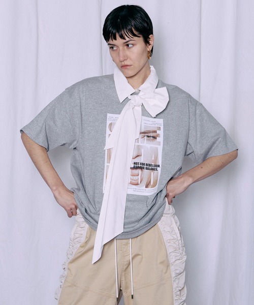 MAISON SPECIAL(メゾンスペシャル)の「SOME KINDA MOOD T-Shirt/SOME KINDA MOOD TEE(Tシャツ/カットソー・レディース・ライトグレー/ブルー/チャコールグレー・FREE)」の11枚目の写真