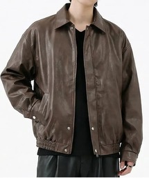 revertical（リバーティカル）の「オーバーサイズ ジップブルゾン レザージャケット（ブルゾン）」