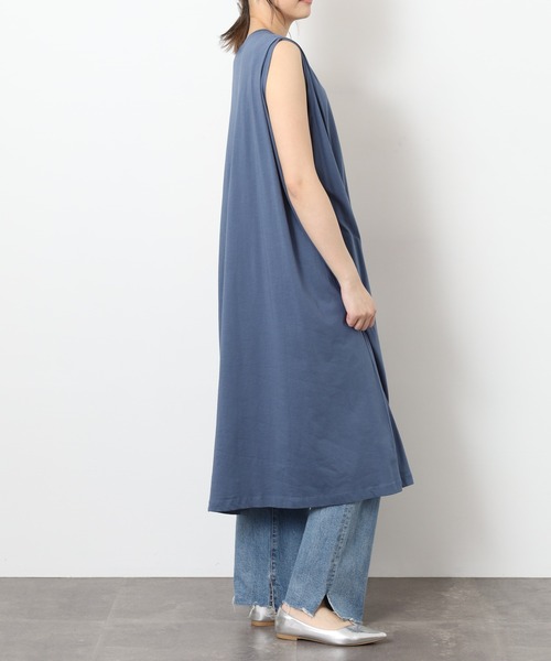 BRODIAEA(ブローディア)の「BRODIAEA ノースリーブカットソーワンピース(ワンピース・レディース・ブラック/サックスブルー/カーキ/ブルー・40)」の22枚目の写真